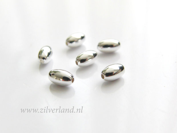 10 Stuks 6,8mm Sterling Zilveren Kralen- Ovaal