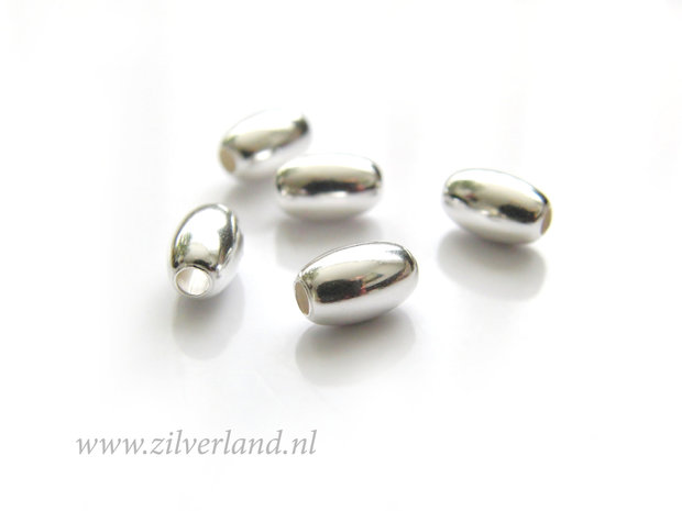 10 Stuks 8mm Sterling Zilveren Kralen- Ovaal