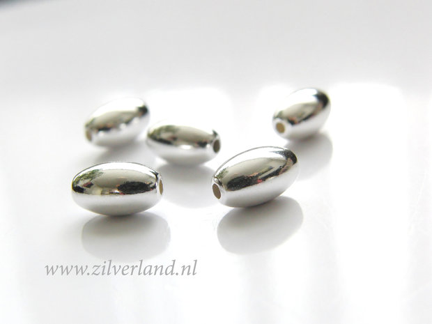 10 Stuks 10mm Sterling Zilveren Kralen- Ovaal