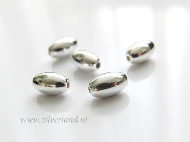 10 Stuks 10mm Sterling Zilveren Kralen- Ovaal