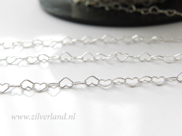 1 Meter Sterling Zilveren Jasseron- Hartjes