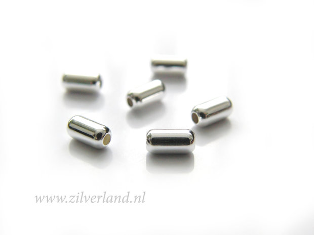 10 Stuks 6mm Sterling Zilveren Kralen- Cilindervorm