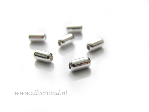 10 Stuks 6mm Sterling Zilveren Kralen- Cilindervorm
