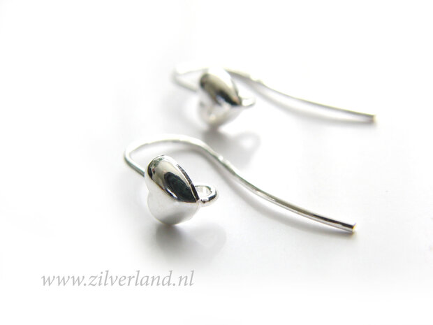 Sterling Zilveren Oorhaken- Hartje