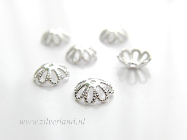 10 Stuks Kralenkapjes 8,5mm- Bloem