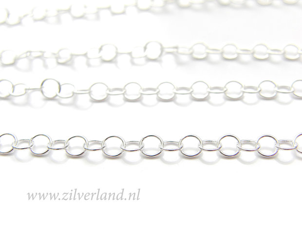 1 Meter Sterling Zilveren Ketting- Wire Rolo Rond