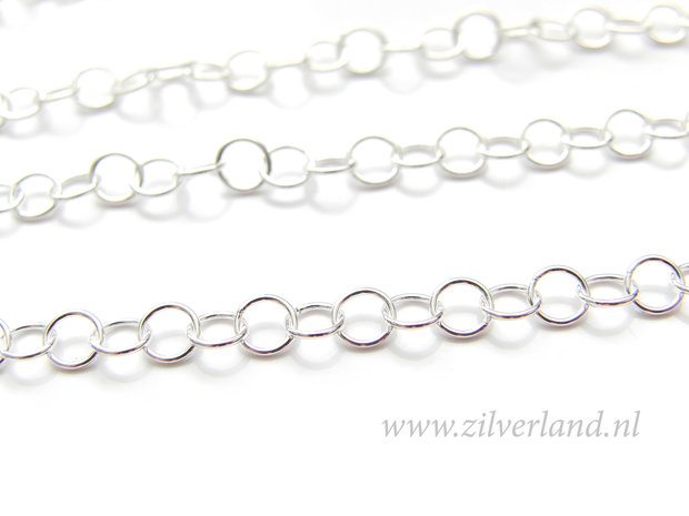 1 Meter Sterling Zilveren Ketting- Wire Rolo Rond