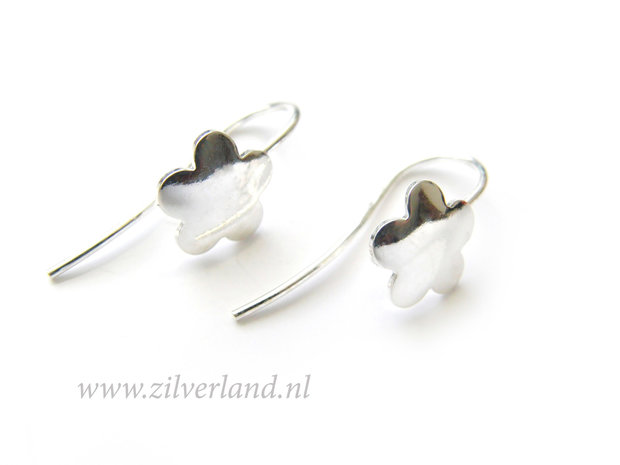 Sterling Zilveren Oorhaken- Bloem
