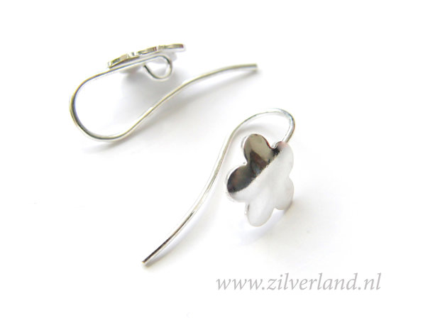 Sterling Zilveren Oorhaken- Bloem