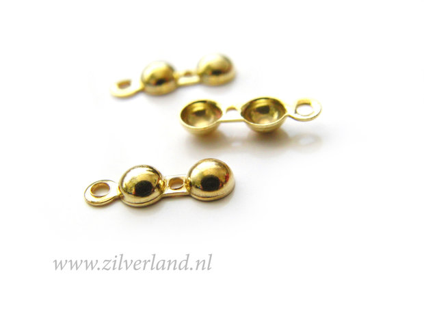 10 Stuks Sterling Zilveren Kalotjes- Verguld