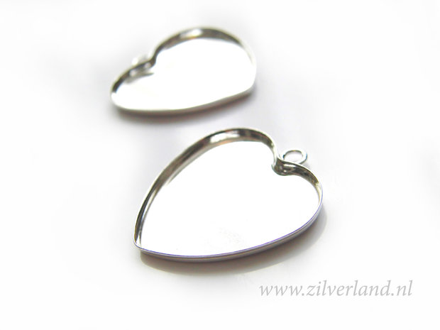 Sterling Zilveren Hanger voor UV Hars/Resin- Hart