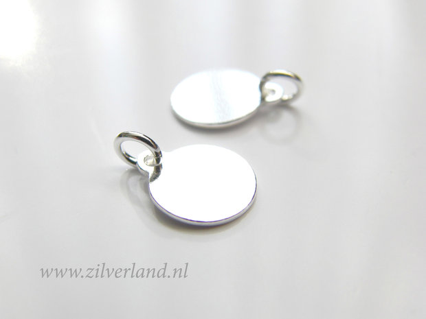 9mm-0,60mm Sterling Zilveren Hanger, Sieraden Bedel, Logo Bedel- Rond