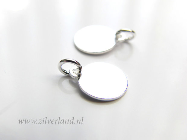 9mm-0,60mm Sterling Zilveren Hanger, Sieraden Bedel, Logo Bedel- Rond