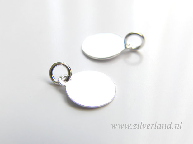 9mm-0,40mm Sterling Zilveren Hanger, Logo Bedel, Sieraden Bedel- Rond