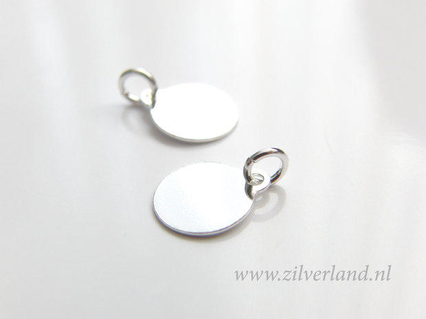 9mm-0,40mm Sterling Zilveren Hanger, Logo Bedel, Sieraden Bedel- Rond