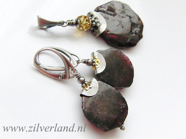 Oorbellen met Granaat (Gereserveerd)