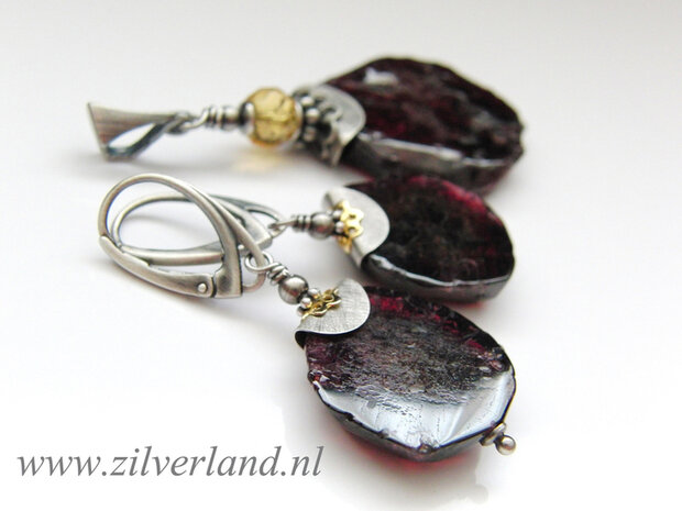 Oorbellen met Granaat (Gereserveerd)