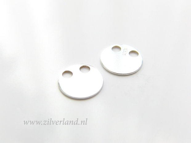 9mm Sterling Zilveren Hanger- Rond 2 Gats