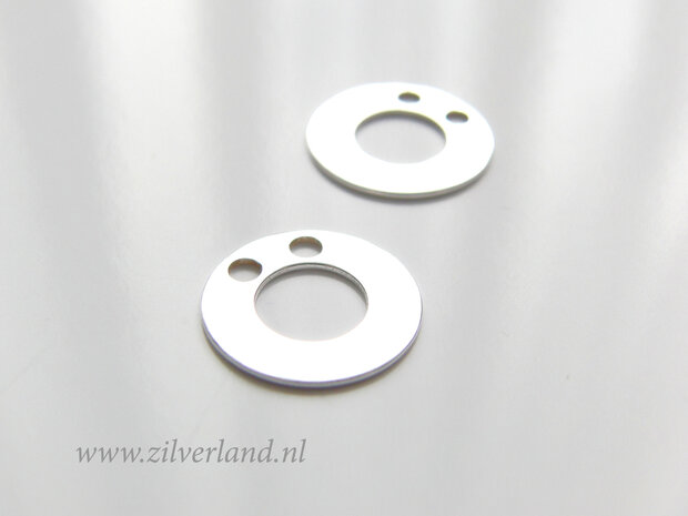 13mm Sterling Zilveren Hanger- Cirkel 2 Gats