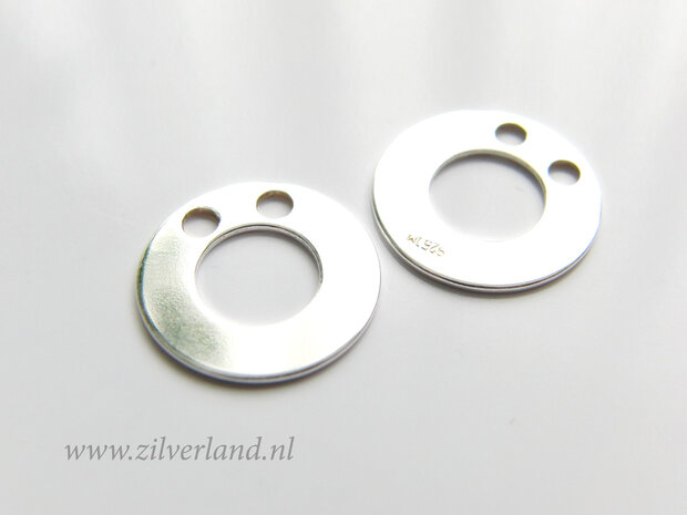 13mm Sterling Zilveren Hanger- Cirkel 2 Gats