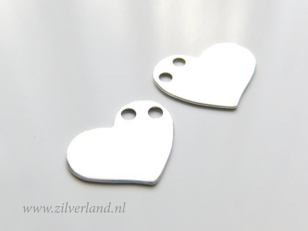 Sterling Zilveren Hanger- Hart 2 Gats