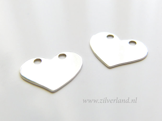 Sterling Zilveren Hanger- Hart 2 Gats