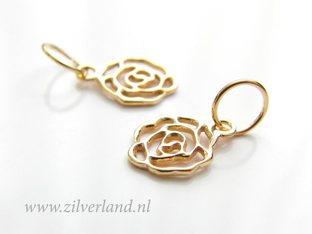 Sterling Zilveren Hanger- Roos Verguld