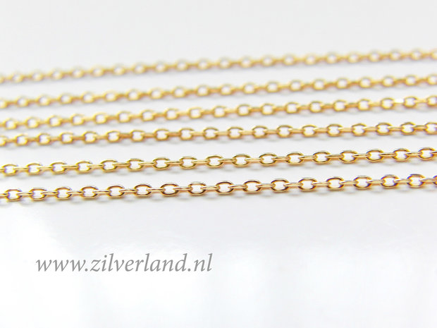 1 Meter Sterling Zilveren Jasseron- Anker Verguld