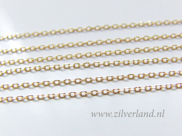 1 Meter Sterling Zilveren Jasseron- Anker Verguld