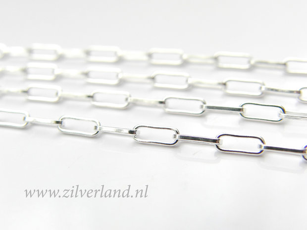 1 Meter Sterling Zilveren Jasseron- Rolo Rechthoek