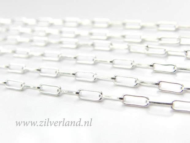 1 Meter Sterling Zilveren Jasseron- Rolo Rechthoek