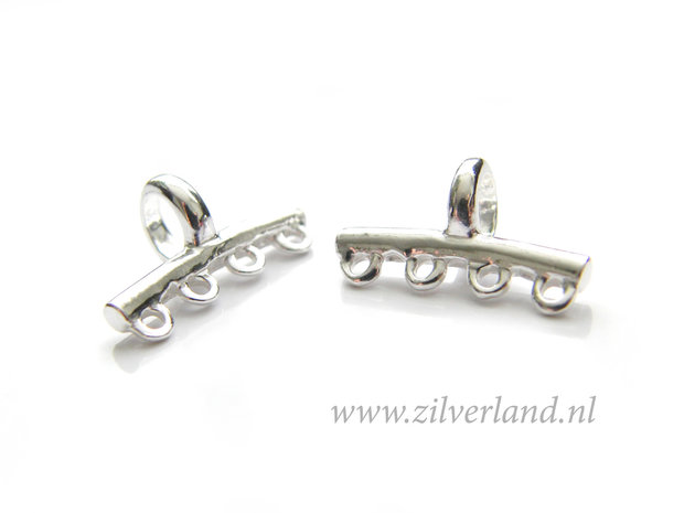 2 Stuks Sterling Zilveren Connector- 4 Oogjes