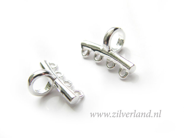 2 Stuks Sterling Zilveren Connector- 4 Oogjes