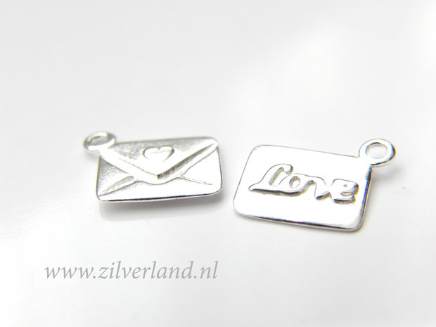 1 Stuk Sterling Zilveren Love Letter - Zilverland- Zilveren Sieraden Onderdelen & Edelstenen Kralen