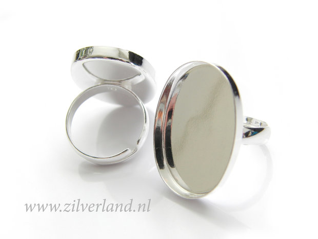 Sterling Zilveren Ring voor UV Hars/Resin of Cabochons- Ovaal
