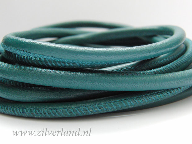 20cm Gestikt 5,5mm Nappa Leerkoord- Petrol