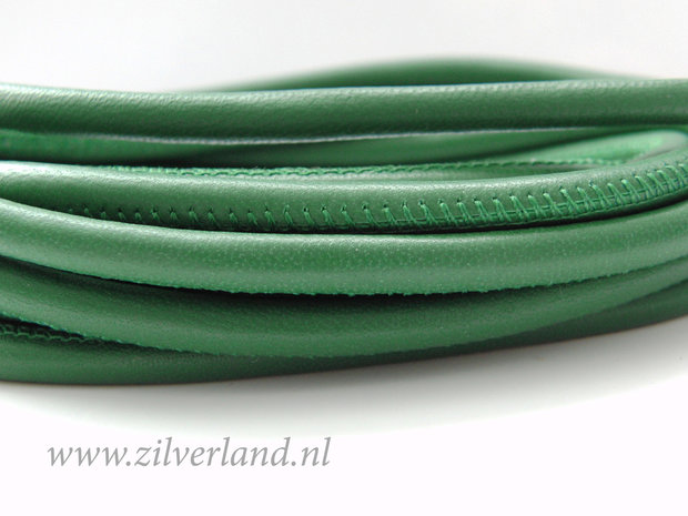 20cm Gestikt 6mm Nappa Leerkoord- Groen