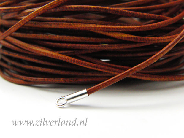 1 Meter Rond 1mm Leerkoord- Cognac