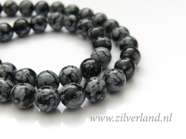 8mm Sneeuwvlok Obsidiaan Edelstenen Kralen