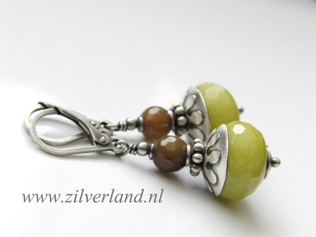 Edelstenen Oorbellen met Jade en Agaat