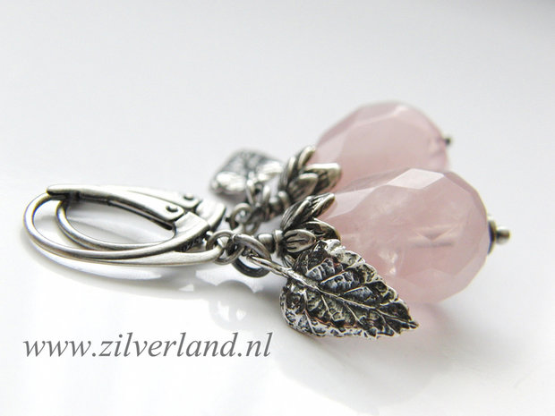 Handgemaakte Edelstenen Oorbellen met Rozenkwarts