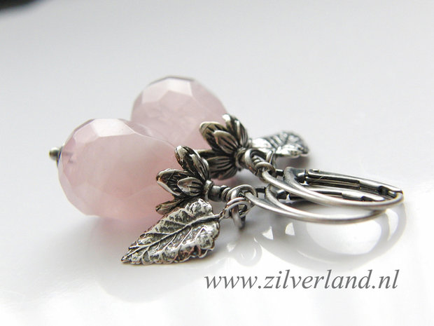 Handgemaakte Edelstenen Oorbellen met Rozenkwarts