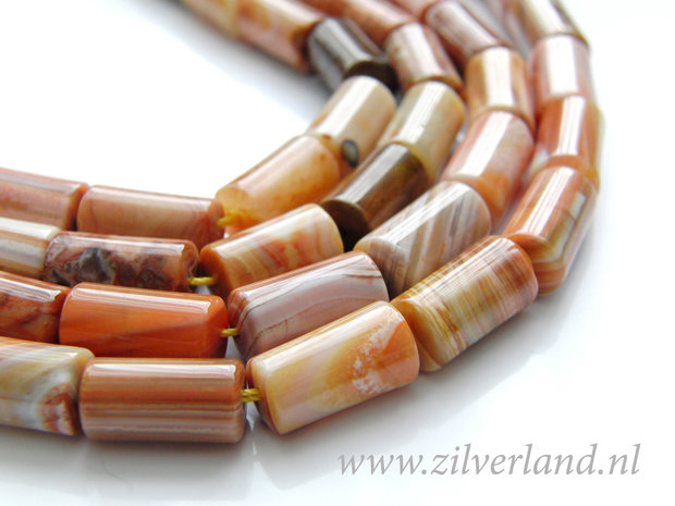 8x16mm Rode Botswana Agaat- Cilinder