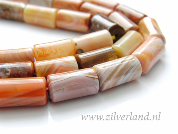 8x16mm Rode Botswana Agaat- Cilinder