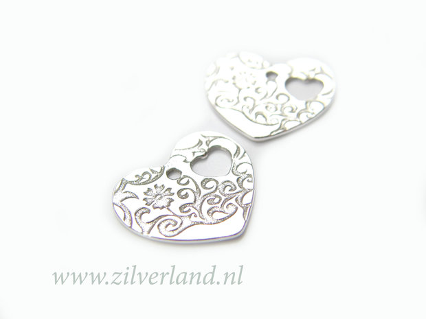 1 Stuk Sterling Zilveren Hanger- Hart