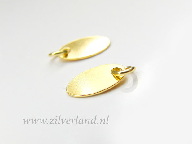 Sterling Zilveren Graveerplaatje, Logo Bedel, Sieraden Bedel, Naamlabel- Verguld