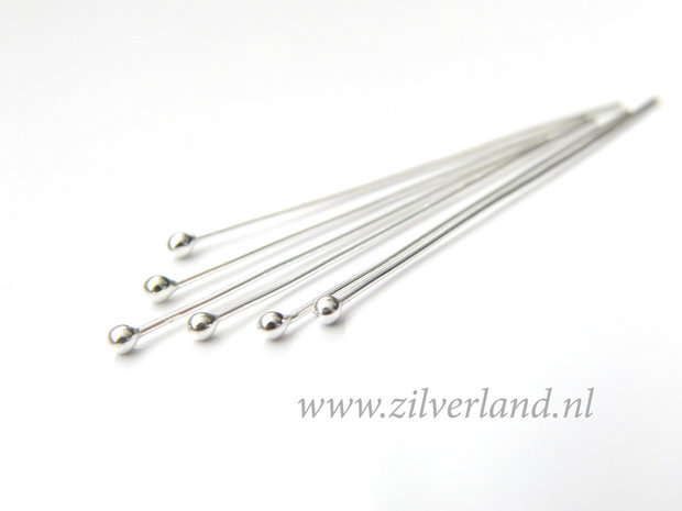 10 Stuks 0,65mm x 4,0cm Sterling Zilveren Nietstiften
