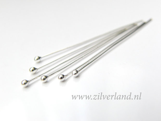 10 Stuks 0,65mm x 4,0cm Sterling Zilveren Nietstiften