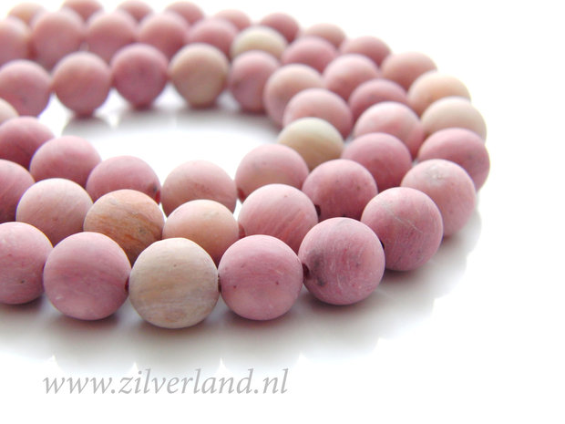 8mm Rhodoniet Edelstenen Kralen- Mat