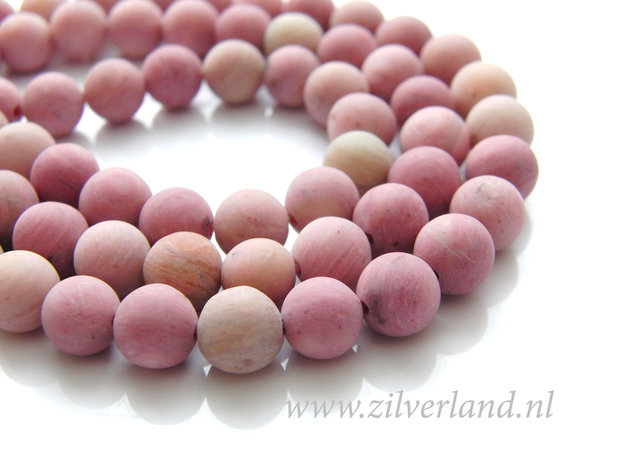 8mm Rhodoniet Edelstenen Kralen- Mat